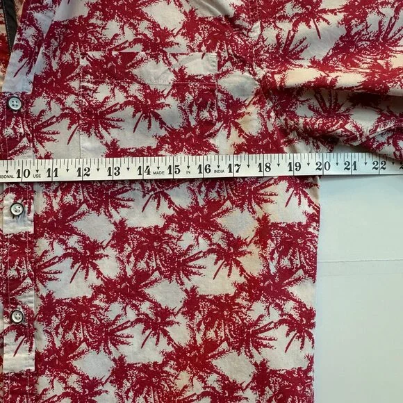 Vintage Jam Session Palm Tree Button Shirt Red White Y2K Surf Casual M - Picture 6 of 9
